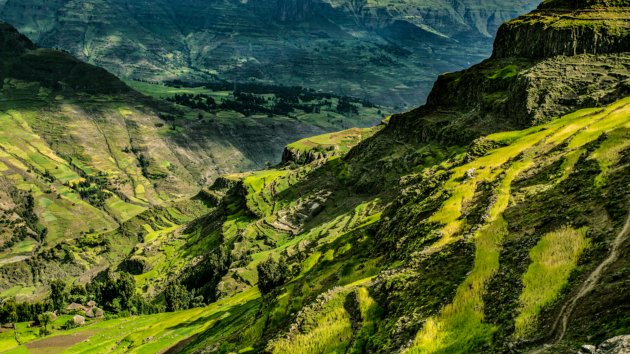 Green mountains in Ethiopia