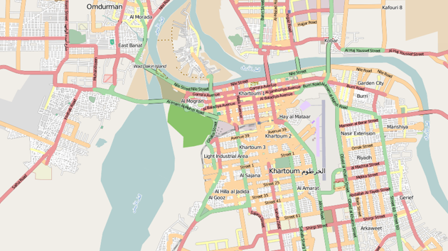 Location map of Khartoum, Sudan