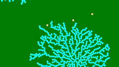a pattern of small circles coalescing