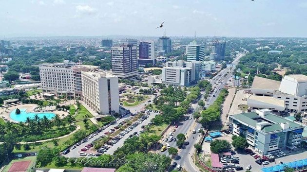 Scenic view of central Accra, Ghana