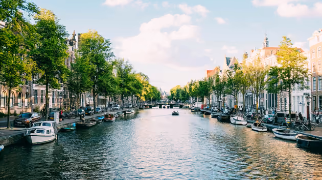 a canal in Amsterdam