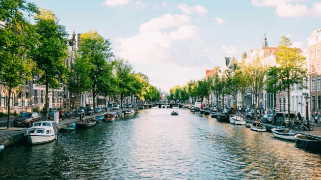 a canal in Amsterdam