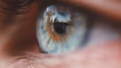 close up of human eye from the side