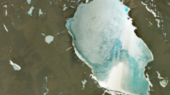 Aerial view of a glacier