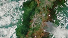 Satellite image of Quito, Ecuador and the Andes