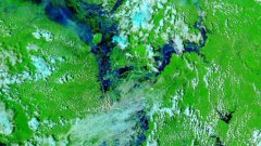 Satellite image of flooding in Cambodia