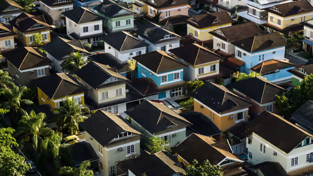 aerial shot of housing