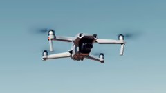 A flying drone in the sky